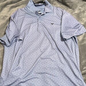 Callaway Light Blue Geometric Polo Shirt